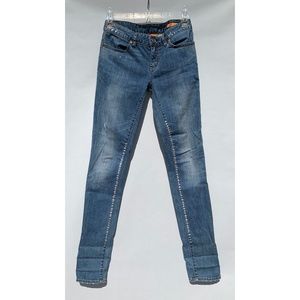 Tory Burch Silver Painted Skinny Jeans 24